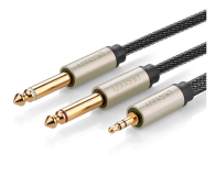 UGREEN AV126 Kabel TRS 3.5 mm do 2x TS 6.35 mm - 2m szary - 1489009 - zdjęcie 1